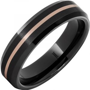 Black Diamond Ceramic™ Ring with 14k Rose Gold Inlay