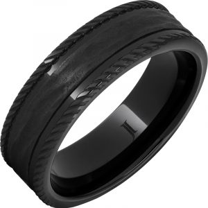 Rope Edge Ring in Black Diamond Ceramic™