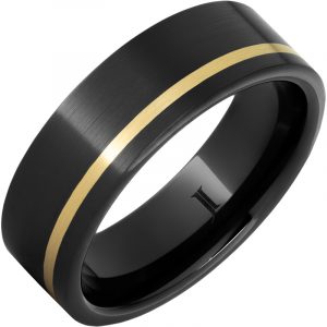 Black Diamond Ceramic™ Ring with 14K Yellow Gold Inlay