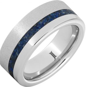 Serinium® Ring with Lapis Lazuli Inlay and Stone Finish