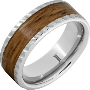 Barrel Aged™ Serinium® Ring with Rye Whiskey Wood Inlay