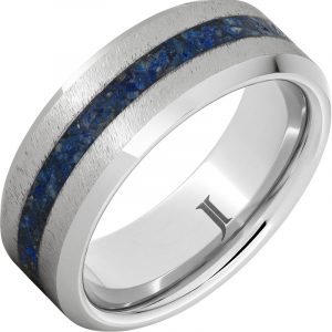 Serinium® Ring with Lapis Lazuli Inlay and Grain Finish