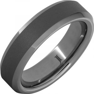 Rugged Tungsten™ Beveled Men's Ring with Sandblast Finish