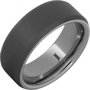 Rugged Tungsten™ Beveled Edge Ring with Sandblast Finish