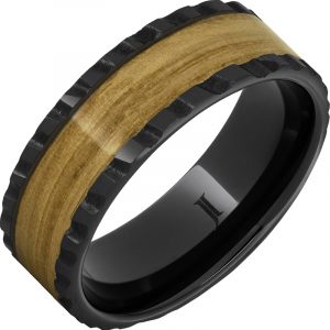 Barrel Aged™ Black Diamond Ceramic™ Ring with Chardonnay Wood Inlay