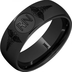 Black Diamond Ceramic™ Ring With Caduceus - Registered Nurse