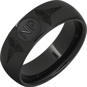 Black Diamond Ceramic™ Ring With Caduceus - Nurse Practitioner