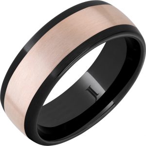 Black Diamond Ceramic™ 14K Rose Gold Inlay Satin Finish Ring