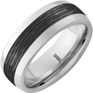 Serinium® Ring with Carved Ceramic Inlay