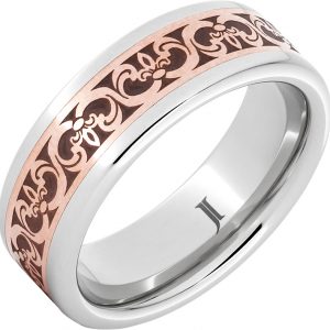 Serinium® Ring with 14K Rose Gold Fleur-de-Lis Inlay