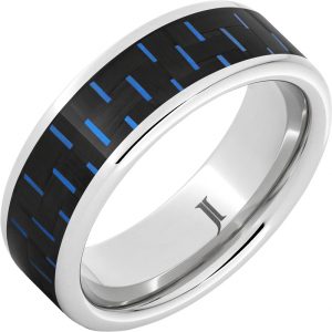 Serinium® Ring with Blue and Black Carbon Fiber Inlay