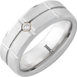 Serinium Men's Diamond Beveled Grid Ring