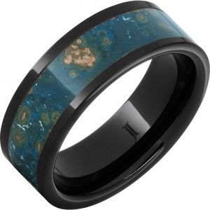 Copper Sea - Black Diamond Ceramic™ Blue Patina Copper Ring