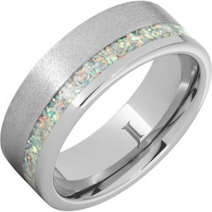 Serinium® Ring with Opal Inlay and Stone Finish