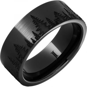 Black Diamond Ceramic™ Forest Scene Ring with Satin Finish