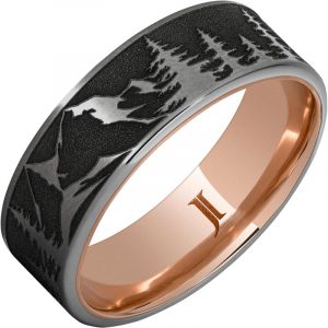 Hidden Gold™ 10k Inlay Rugged Tungsten™ Ring