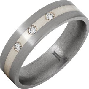 Aerospace Grade Titanium™ with Diamonds and Sterling Silver Inlay