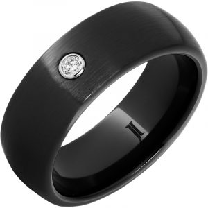 Black Diamond Ceramic™ Ring with Diamond and Satin Finish