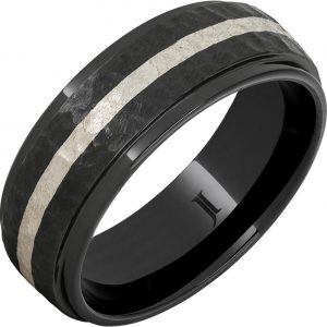 Black Diamond Ceramic™ Ring with Sterling Silver Inlay