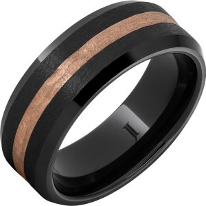 Black Diamond Ceramic™ Ring with 14k Rose Gold Inlay